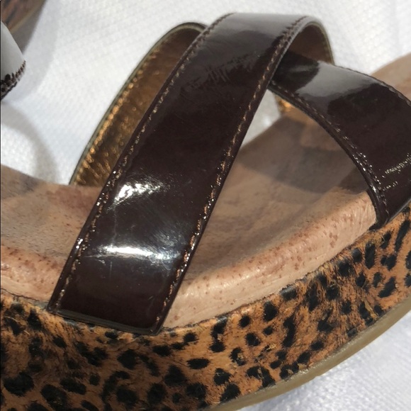 Sexy Brown animal printed COMFY wedge sandal - Picture 5 of 5